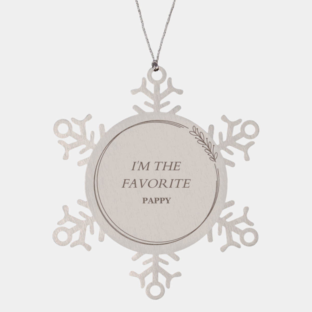 Unique Snowflake Ornament for Pappy - Im the Favorite Pappy - Christmas Gift for Pappy - Engraved Family Keepsake - Special Pappy Present - Pappy Christmas Decor