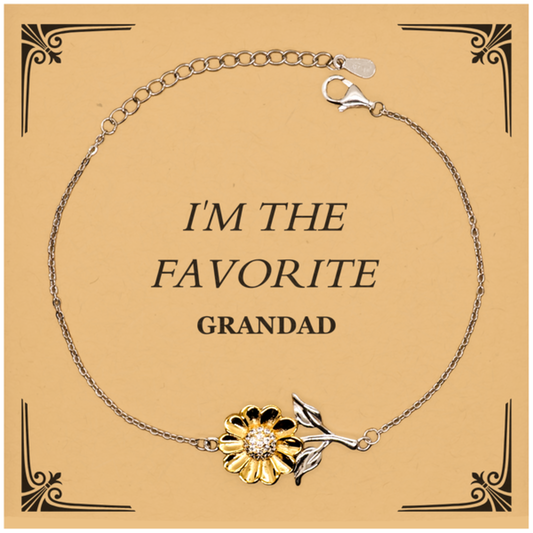 Grandad Sunflower Bracelet - Unique Engraved Gift for Holidays and Birthday with Confidence and Hope