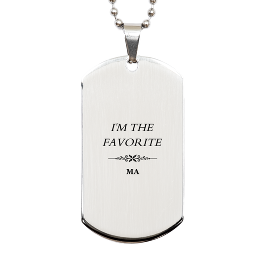 silver dog tag for mom im the favorite mothers day engraved gift for her birthday christmas and veterans day meaningful and unique ma necklace for women