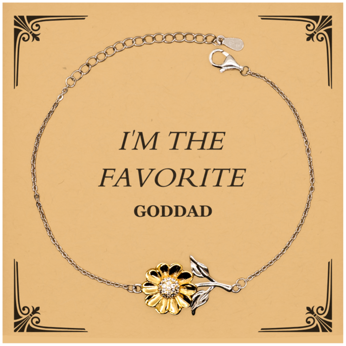 Goddad Sunflower Bracelet Engraved Inspirational Quote Birthday Gift for Him