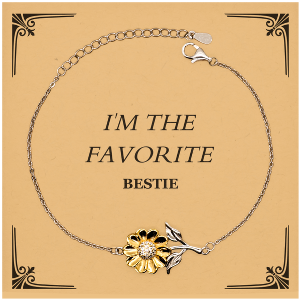 Pulsera de girasol única Bestie IM THE FAVORITE Regalo inspirador grabado para su cumpleaños, Navidad, graduación: joyas que aumentan la confianza para mejores amigas para siempre