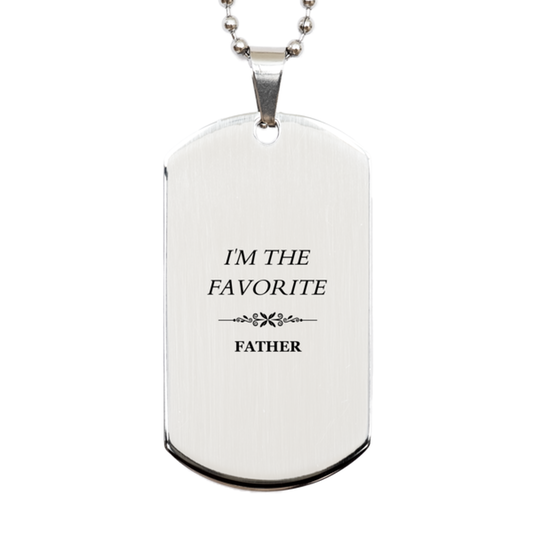 Placa de identificación para padre: SOY EL FAVORITO Colgante de plata grabado para papá, Día del padre, cumpleaños, Navidad: regalo único para veteranos