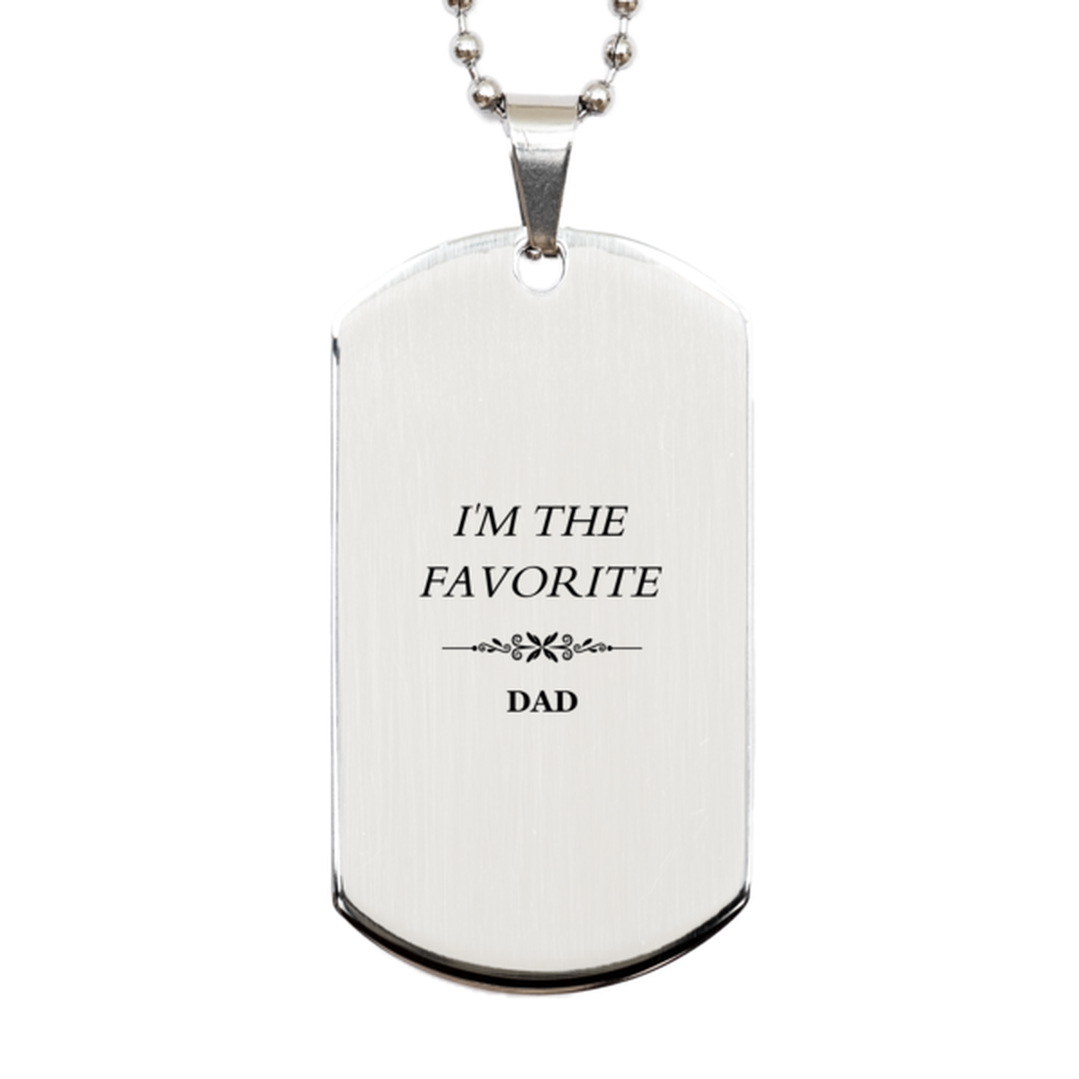 Favorite Dad Engraved Silver Dog Tag Gift for Birthday, Christmas, and Veterans Day