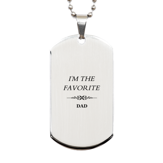 Placa de identificación de plata grabada para papá favorito, regalo para cumpleaños, Navidad y Día de los Veteranos