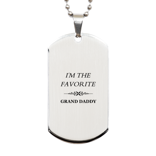 Grand Daddy Engraved Silver Dog Tag - Perfect Gift for Fathers Day, Birthday, or Christmas - IM THE FAVORITE Grand Daddy - Showcasing Love and Appreciation for the Best Grandparent! An Unique and Sentimental Keepsake for Grandads Everywhere