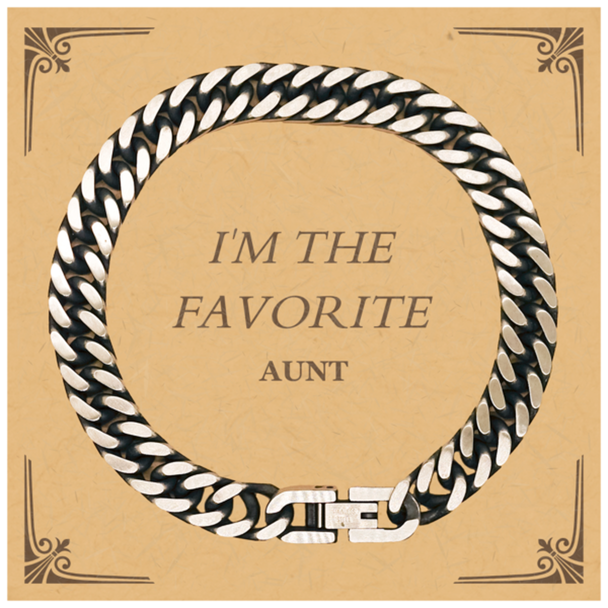 IM THE FAVORITE Aunt Cuban Link Chain Bracelet Gift for Birthday and Christmas