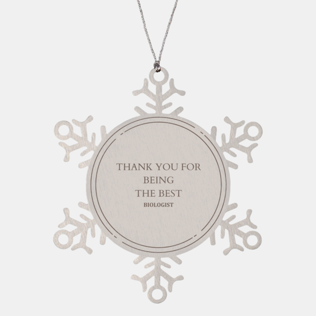 Unique Biologist Snowflake Ornament Thank You Best Engraved Christmas Gift