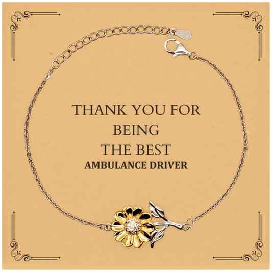 Unique Ambulance Driver Sunflower Bracelet - Thank You for Your Service