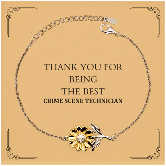 Crime Scene Technician Sunflower Bracelet - Thank You for Being the Best - Unique Gift for Graduation, Birthday, Holidays, or Any Occasion, Appreciation Jewelry