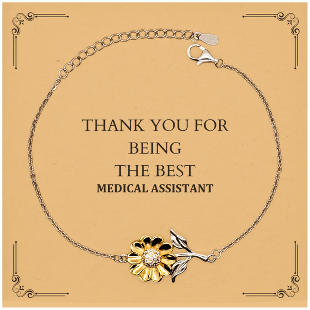 Medical Assistant Sunflower Bracelet Thank You Gift for Graduation, Birthday, and Holidays - Unique Appreciation Gift for Healthcare Professionals