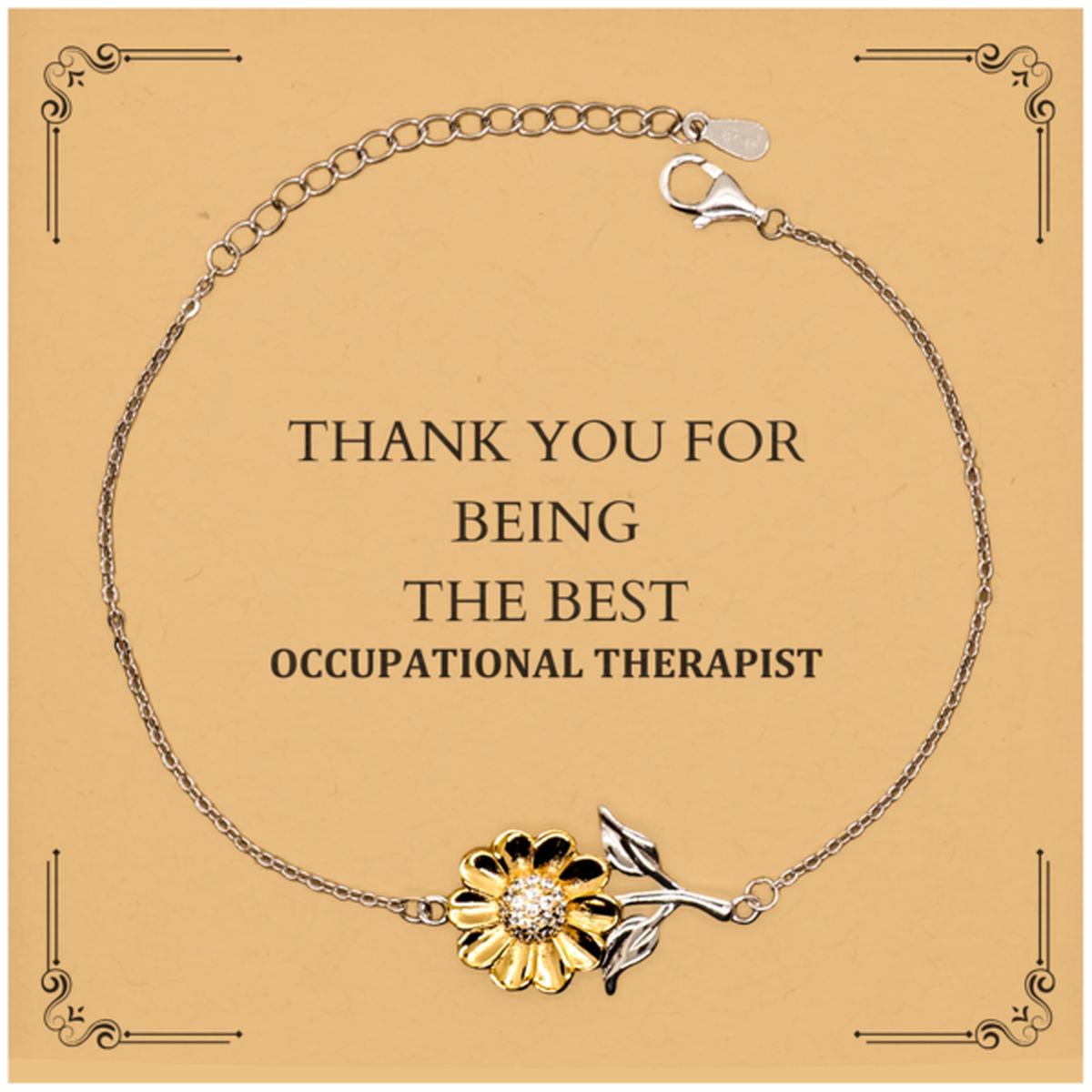 Occupational Therapist Sunflower Bracelet Thank You Best Occupational Therapist Inspirational Gift for Christmas