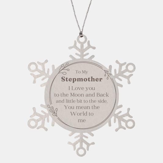 Snowflake Ornament Stepmother Gift Love You to the Moon and Back Christmas Holiday Decor for Stepmom I Appreciate You