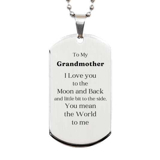 Para mi abuela te amo - Placa de identificación de plata grabada, regalo de cumpleaños perfecto para la abuela, joyería inspiradora para ella, recuerdo del Día de los Veteranos