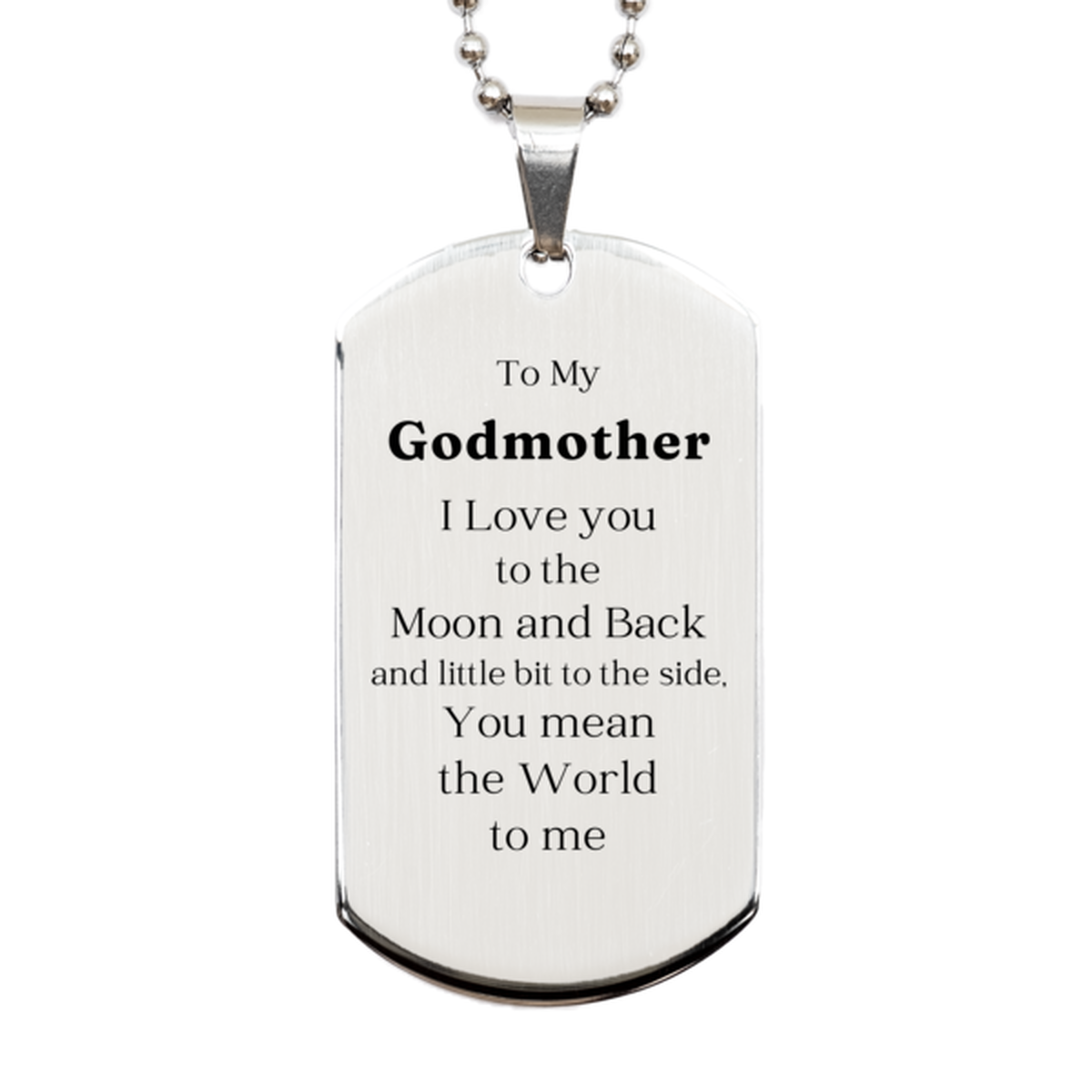 godmother silver engraved dog tag to my beloved godmother a perfect gift for mothers day birthday and christmas