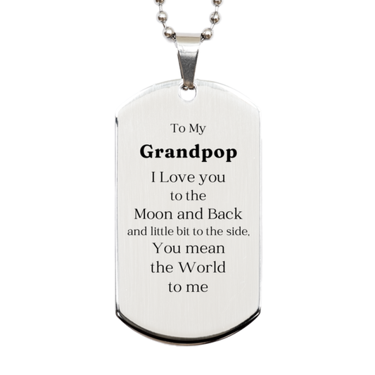 engraved silver dog tag gift for grandpop to my grandpop you mean the world to me perfect christmas or birthday present to show your love and appreciation