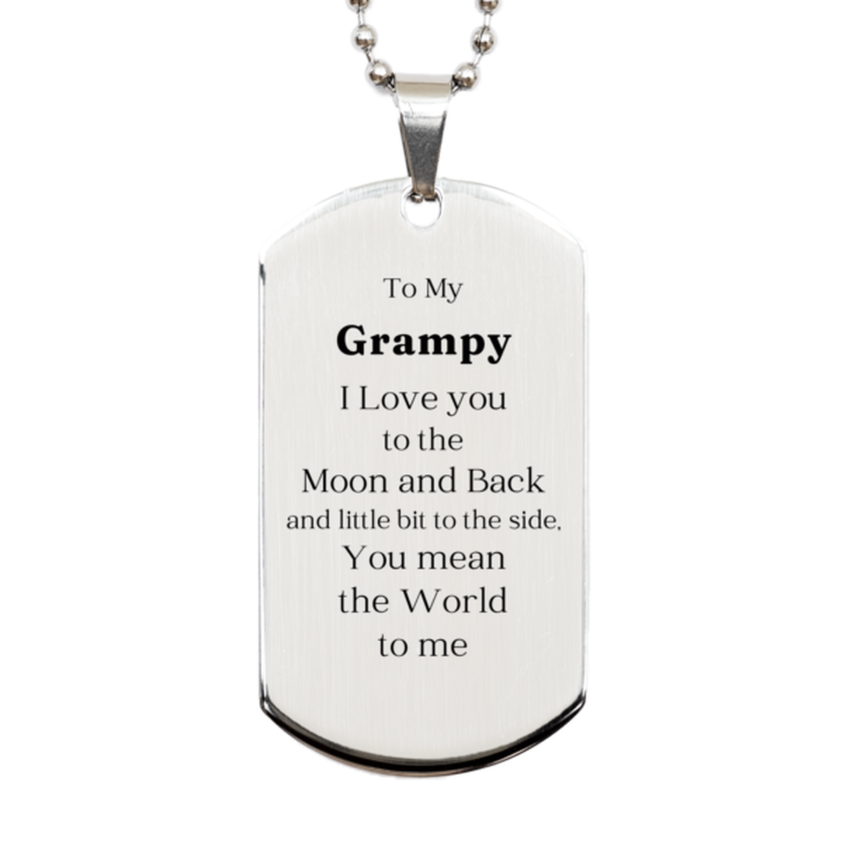 grampy silver dog tag engraved love you to the moon back perfect birthday gift for grandfather unique veterans day christmas easter present