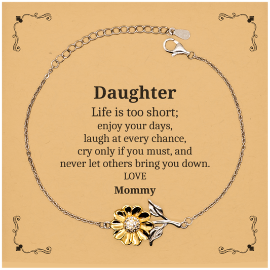 Sunflower Bracelet Daughter Inspirational Gift Mommy Love Enjoy Life Confidence Holidays