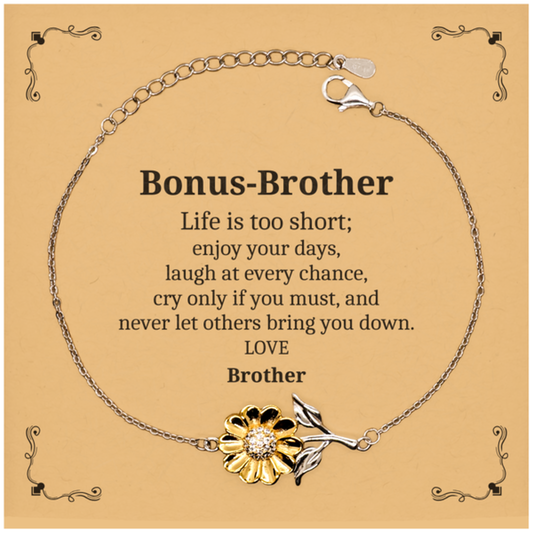 Unique Sunflower Bracelet Bonus-Brother Gift Enjoy Every Moment with Confidence & Love