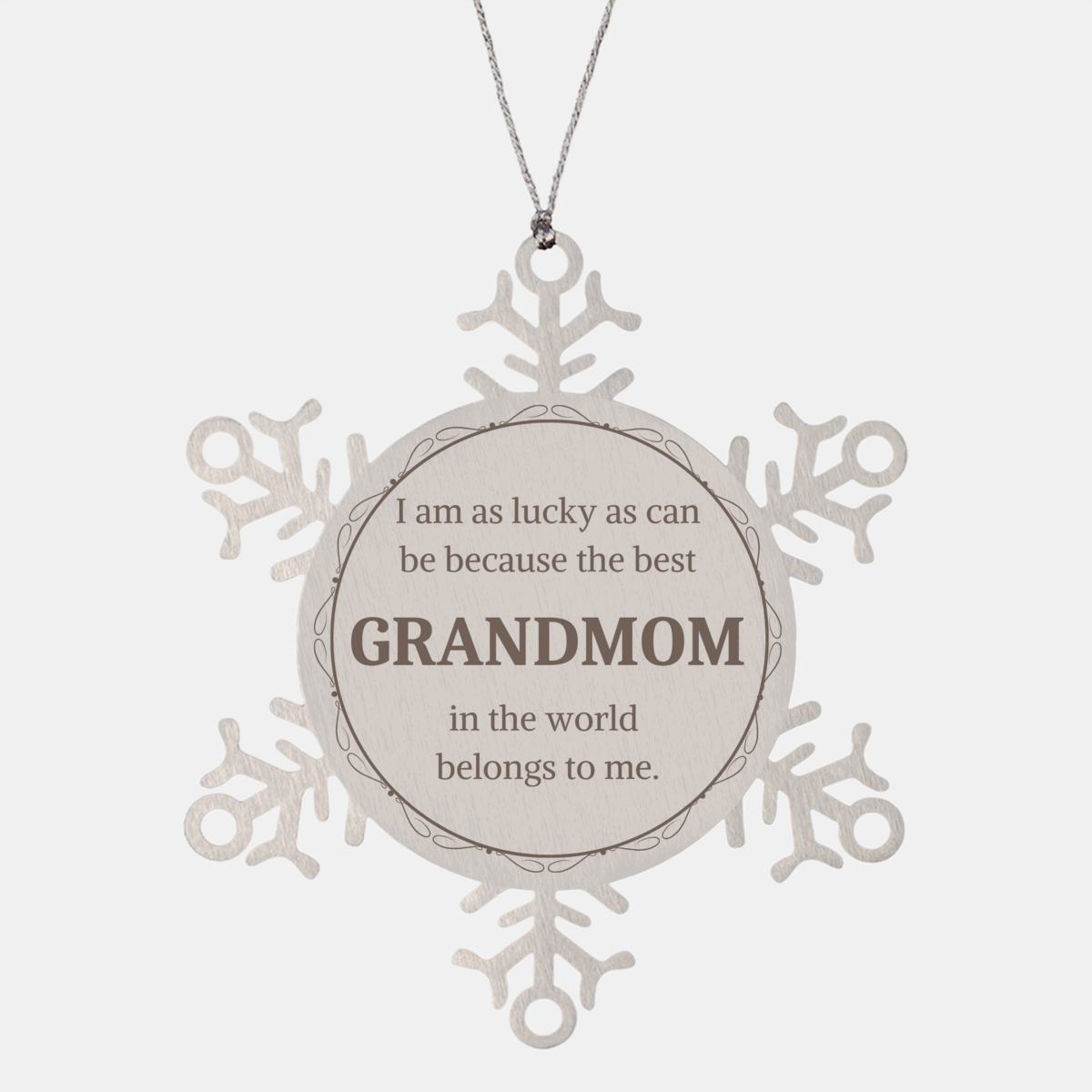 Grandmom Snowflake Ornament - Unique Gift for the Best Grandmom in the World, Christmas Decoration, Holiday Keepsake for Grandmom