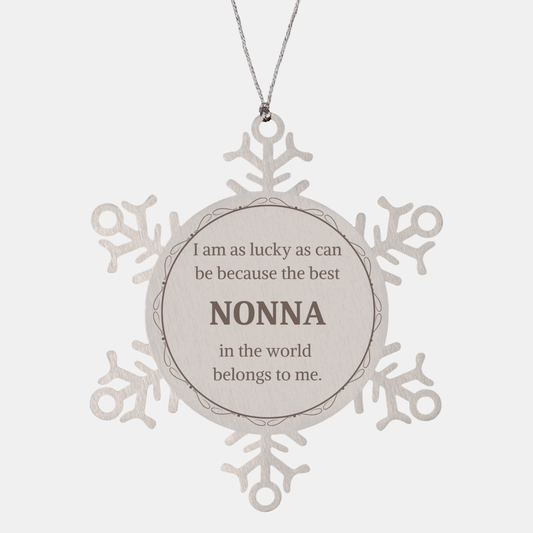 Christmas Snowflake Ornament Nonna Gift - Best Nonna in the World Grandmother Holiday Decor Joyful Celebration Tribute Grateful Family Love Appreciation Ornament Blessing Reminder Keepsake Memory Cherished Souvenir Festive Decoration Table Ornament Snow