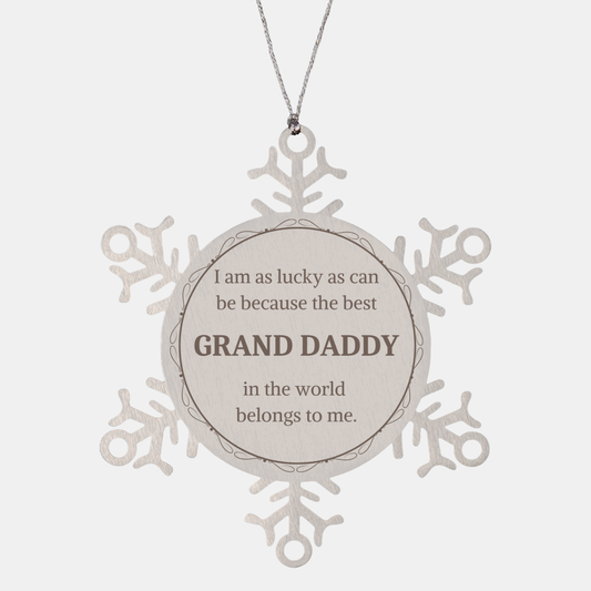 Snowflake Ornament Grand Daddy - Best Grand Daddy in the World Engraved Christmas Gift for Grand Daddy - Unique Grand Daddy Christmas Ornament Keepsake