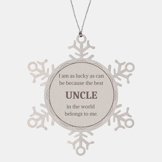 Engraved Snowflake Ornament for Your Beloved Uncle - The Best Uncle in the World - Perfect Christmas Gift to Show Appreciation and Love - Unique Holiday Decoration