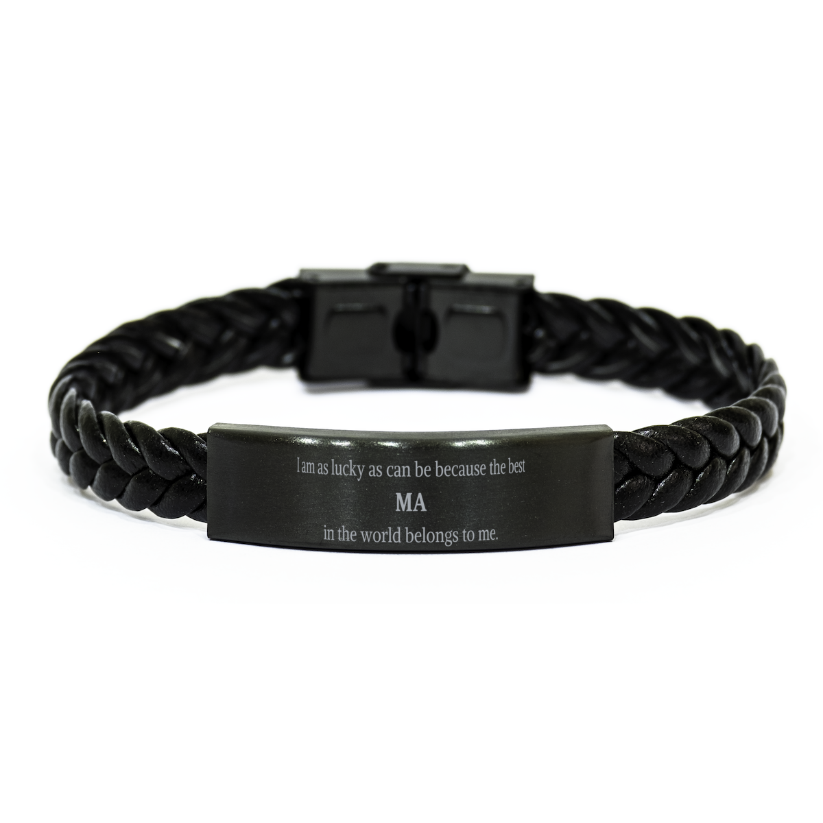 Ma Leather Bracelet - Perfect Gift for Ma, Engraved with Love, Mothers Day, Birthday, Christmas, Confidence, Inspirational, Unique - Express Your Love for Ma