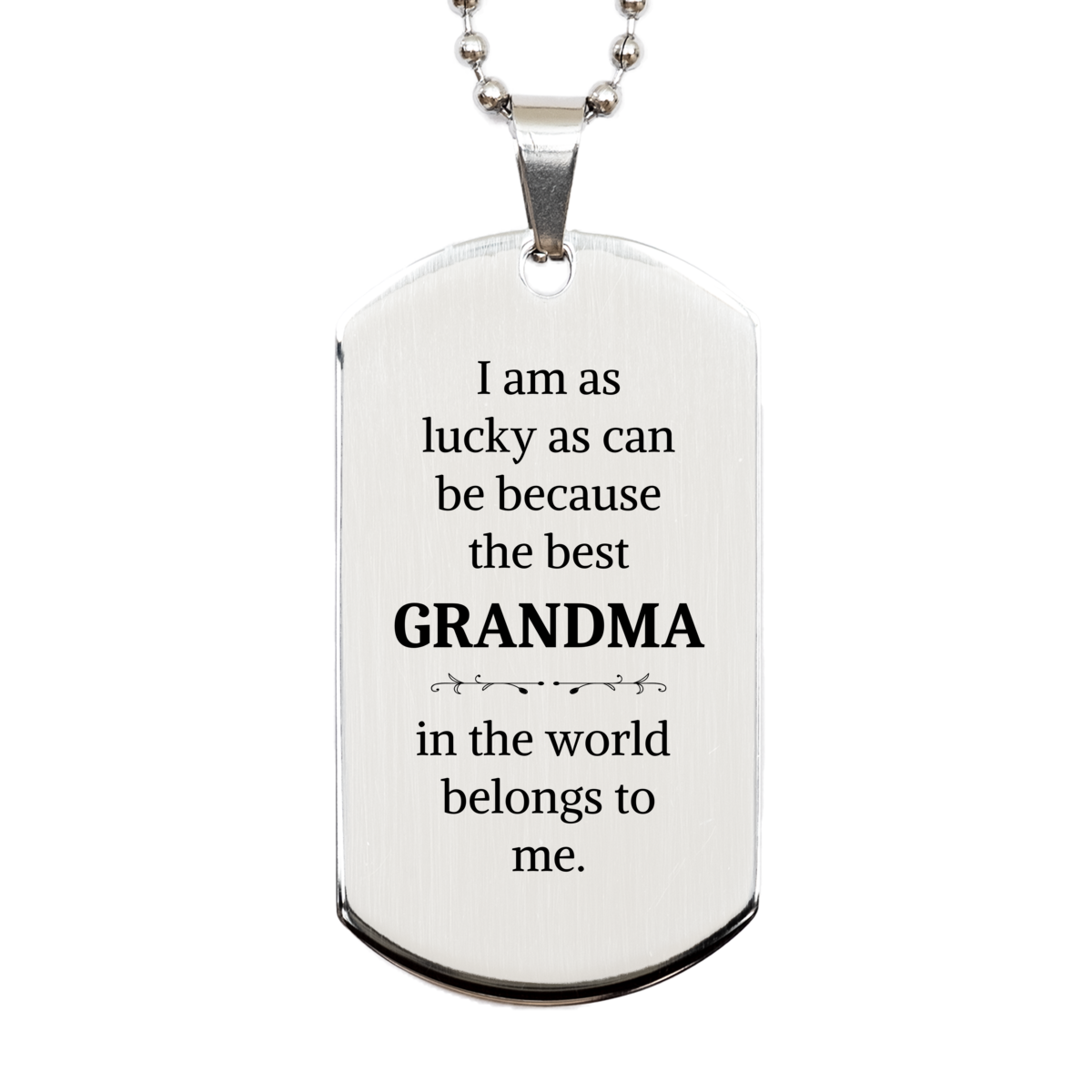 Grandma Engraved Silver Dog Tag - Best Grandma Gift for Christmas, Birthday, and Special Occasions - Inspirational Quote