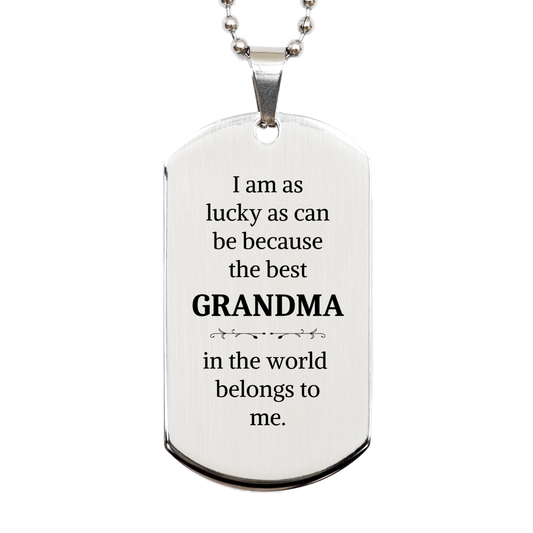 Grandma Engraved Silver Dog Tag - Best Grandma Gift for Christmas, Birthday, and Special Occasions - Inspirational Quote