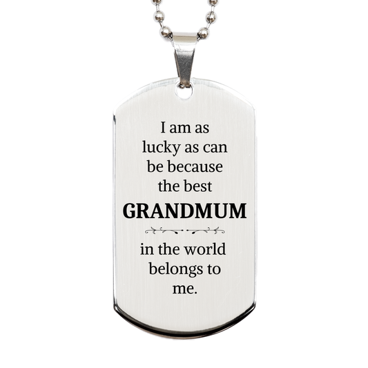 grandmum silver dog tag engraved keepsake for birthday and holidays