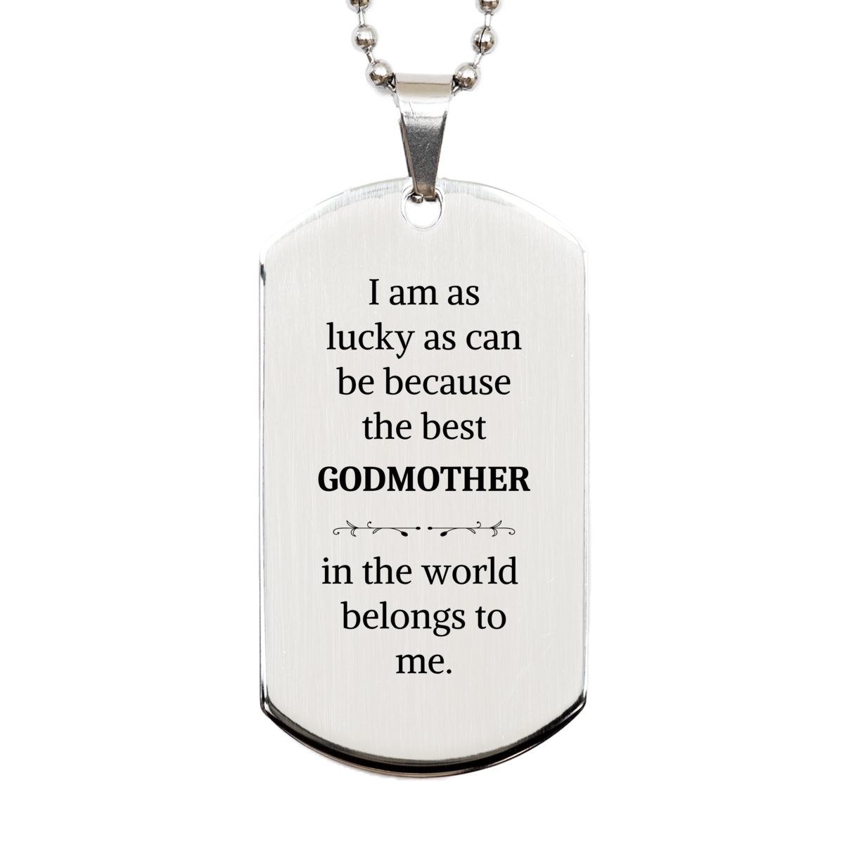 godmother silver dog tag engraved inspirational gift for birthday and holidays