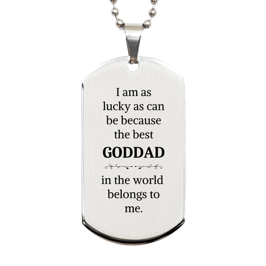 personalized silver dog tag for goddad best goddad belongs to me unique engraved gift for birthday christmas veterans day and more