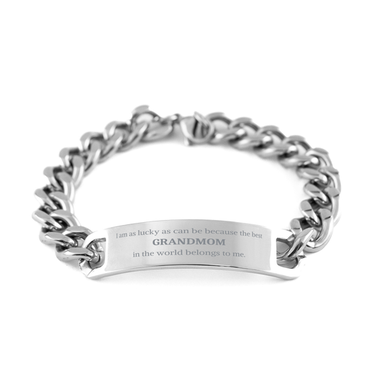 Stainless Steel Cuban Chain Bracelet - Grandmoms Inspiring Gift for Birthday Celebration and Holidays with Unique Engraved Quote