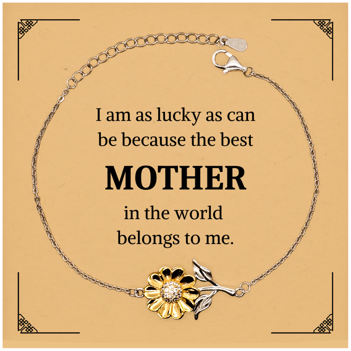 Mother Sunflower Bracelet - Engraved Gift for Her Birthday, Christmas, Mothers Day - Inspirational Quote Jewelry for Mom, Grandmother, Wife - Unique and Meaningful Expression of Love and Appreciation