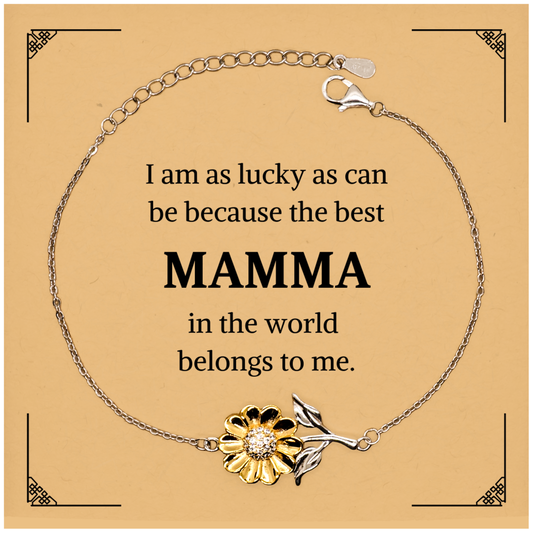 Sunflower Bracelet for Mamma: Beloved Mothers Day Gift, Unique Engraved Jewelry for Her, Inspirational Confidence Booster for Birthday, Christmas, Valentines Day, and Graduation