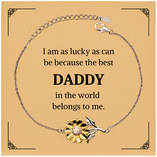 Daddy Sunflower Bracelet for the Best Dad in the World Engraved Hope Christmas Gift