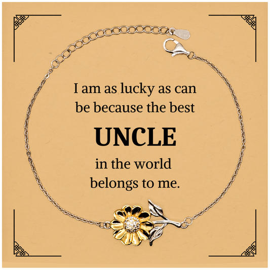 Uncle Sunflower Bracelet Gift for the Best Uncle in the World Engraved Birthday Graduation Hope Inspiration Jewelry