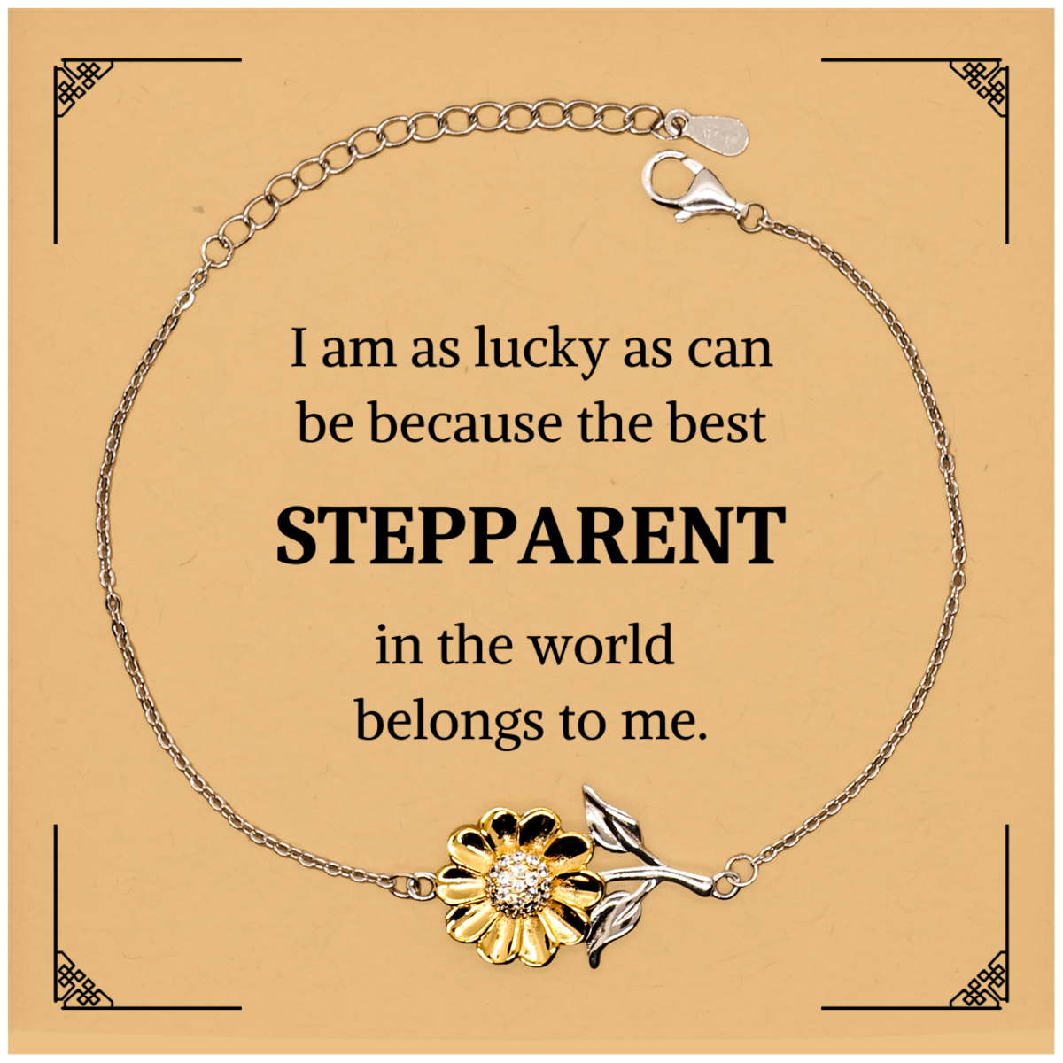 Stepparent Sunflower Bracelet - The Perfect Gift for a Special Stepparent on Christmas, Birthday, or Graduation - Inspirational Engraved Quote