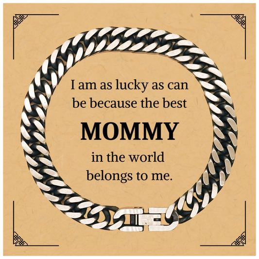 Mommy Cuban Link Chain Bracelet Inspirational Engraved Gift for Holidays and Birthdays