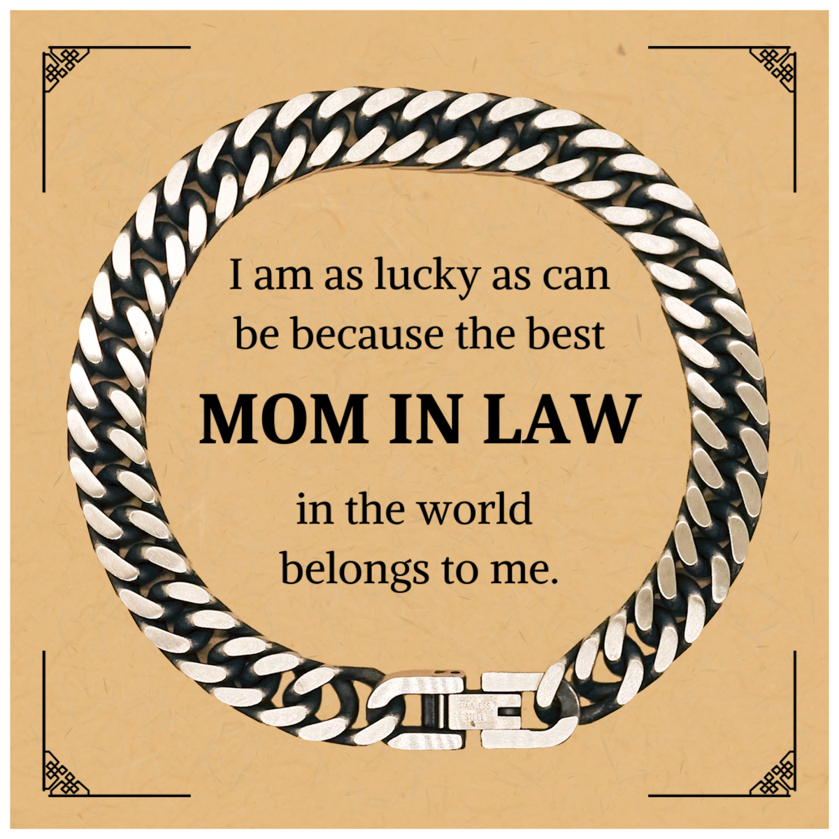 Cuban Link Chain Bracelet for the Best Mom In Law in the World, Unique Gift for Christmas, Mothers Day, and Birthday, Engraved with Love and Hope