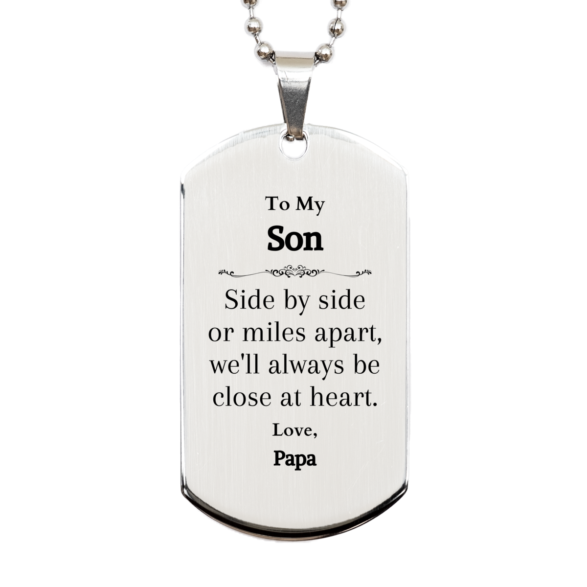 engraved silver dog tag for son close at heart love papa perfect birthday christmas graduation gift under 50