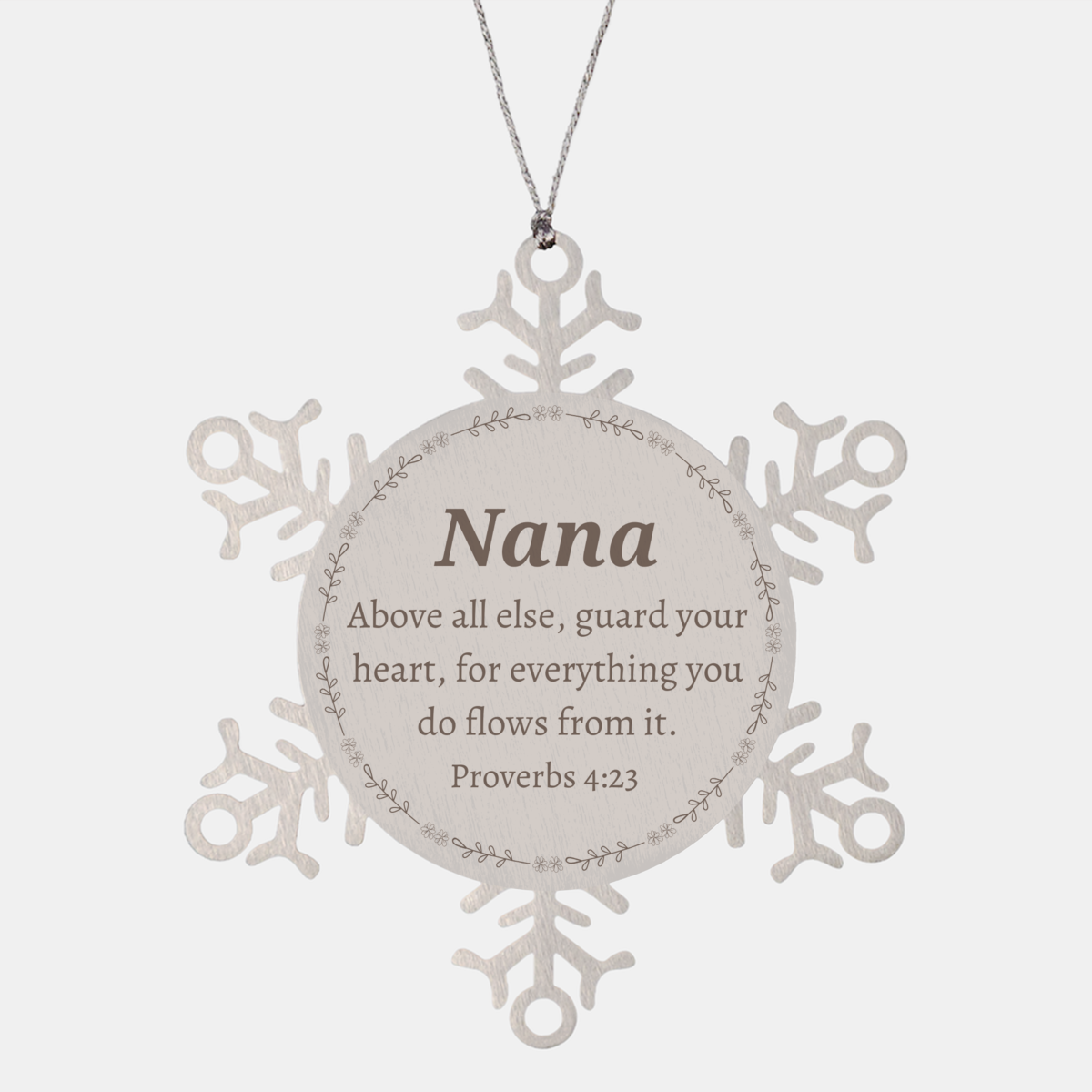 Unique Nana Snowflake Ornament Guard Your Heart Inspirational Christmas Gift