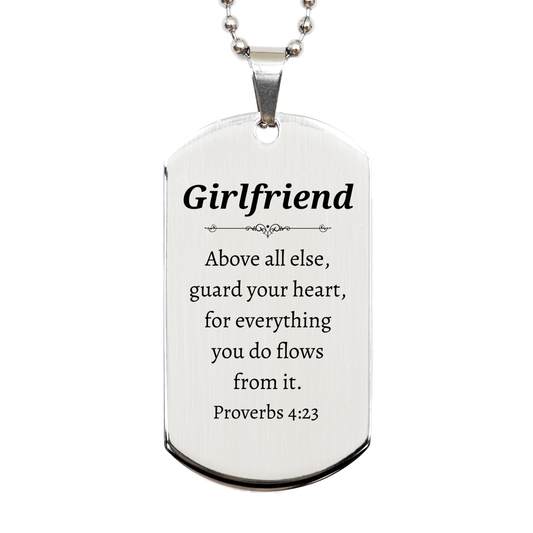 silver dog tag girlfriend engraved proverbs 4 23 inspirational gift for birthday and christmas