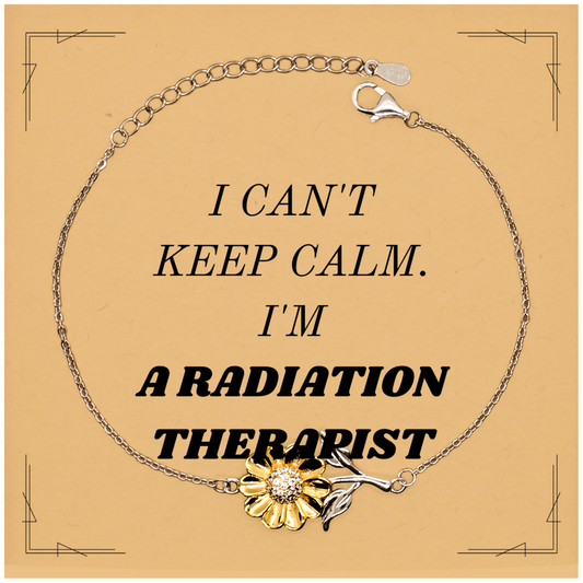 Radiation Therapist Sunflower Bracelet - Perfect Gift for Birthday, Christmas, Graduation - I cant keep calm