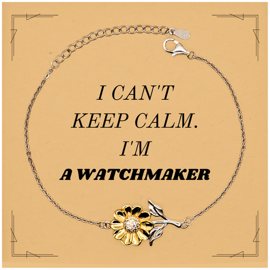 Sunflower Bracelet Watchmaker - Unique Engraved Gifts for Christmas, Graduation, Veterans Day - I Cant Keep Calm