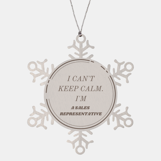 Sales Representative Snowflake Ornament - I Cant Keep Calm, Im Your Perfect Gift for Christmas, Holidays, and Graduation