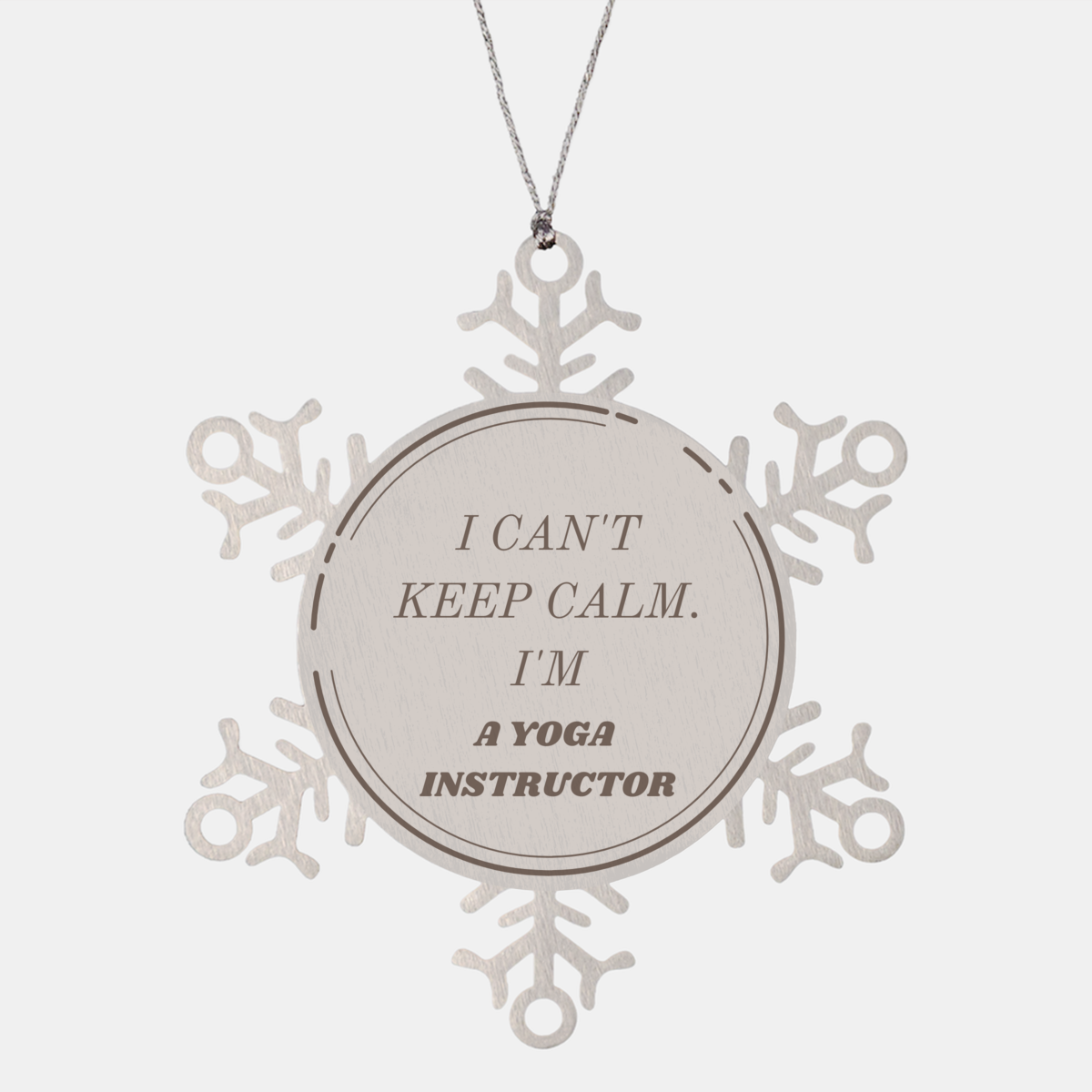 Yoga Instructor Snowflake Ornament - I Cant Keep Calm, Unique Christmas Gift for Fitness Enthusiasts