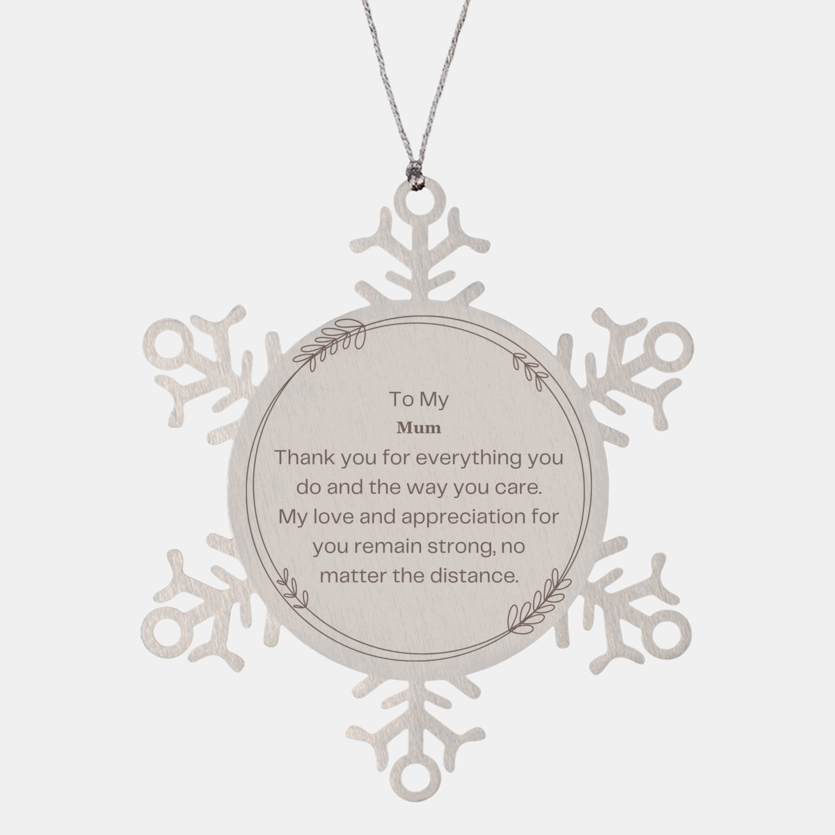 Mum Snowflake Christmas Ornament - A Token of Love and Gratitude for a Special Mother, Perfect Gift for Holidays and Special Occasions