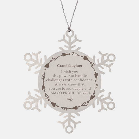 Snowflake Ornament Granddaughter Gigi Love Engraved Christmas Confidence Gift for Her