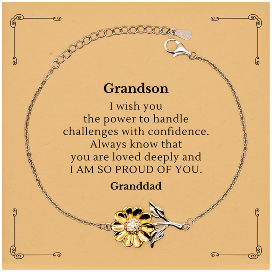 Grandson Bracelet Engraved with Confidence and Love from Granddad - Perfect Gift for Birthday, Christmas, Graduation